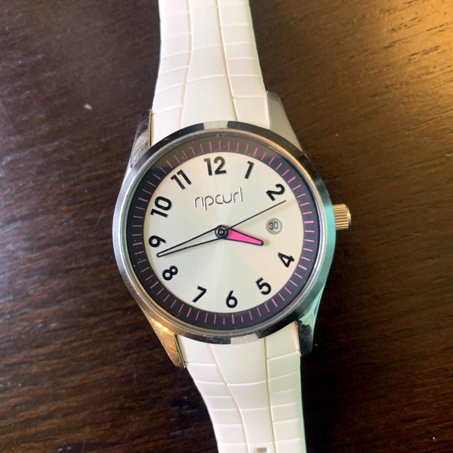 Rip Curl Cortez Surf Watch White Leather Band 100M Quartz Womens Vintage №1145 RIP CURL Plastic Band Wristwatches for sale | eBay main image 4