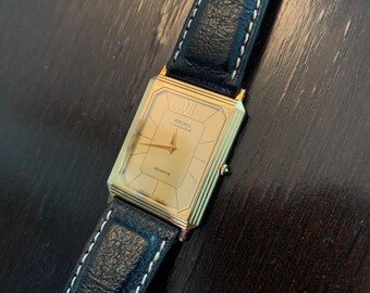 Men's Ultra Thin Seiko Lassale Gold Tone Tank Watch - Etsy