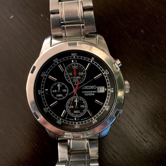 185 SEIKO CHRONOGRAPH 100M QZ 6T63-00D0 セイコー クロノグラフ 
