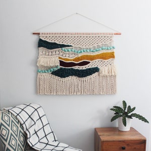 Macrame Woven Wall Hanging | Large Landscape | Macraweave Weaving Tapestry Textile Home Decor Wall Art | Toronto Canada Urban Jungle Design