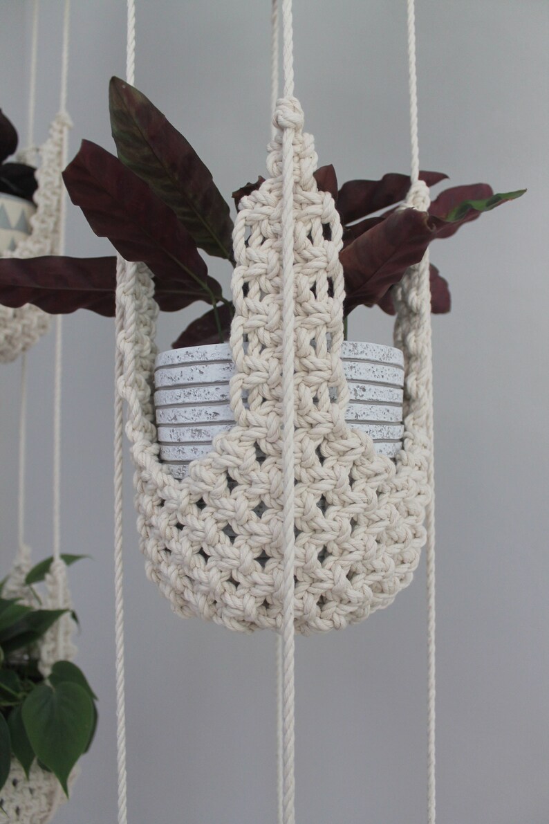 Macrame Pattern Hanging Baskets Plant Hanger Gypsy DIY Learn Etsy