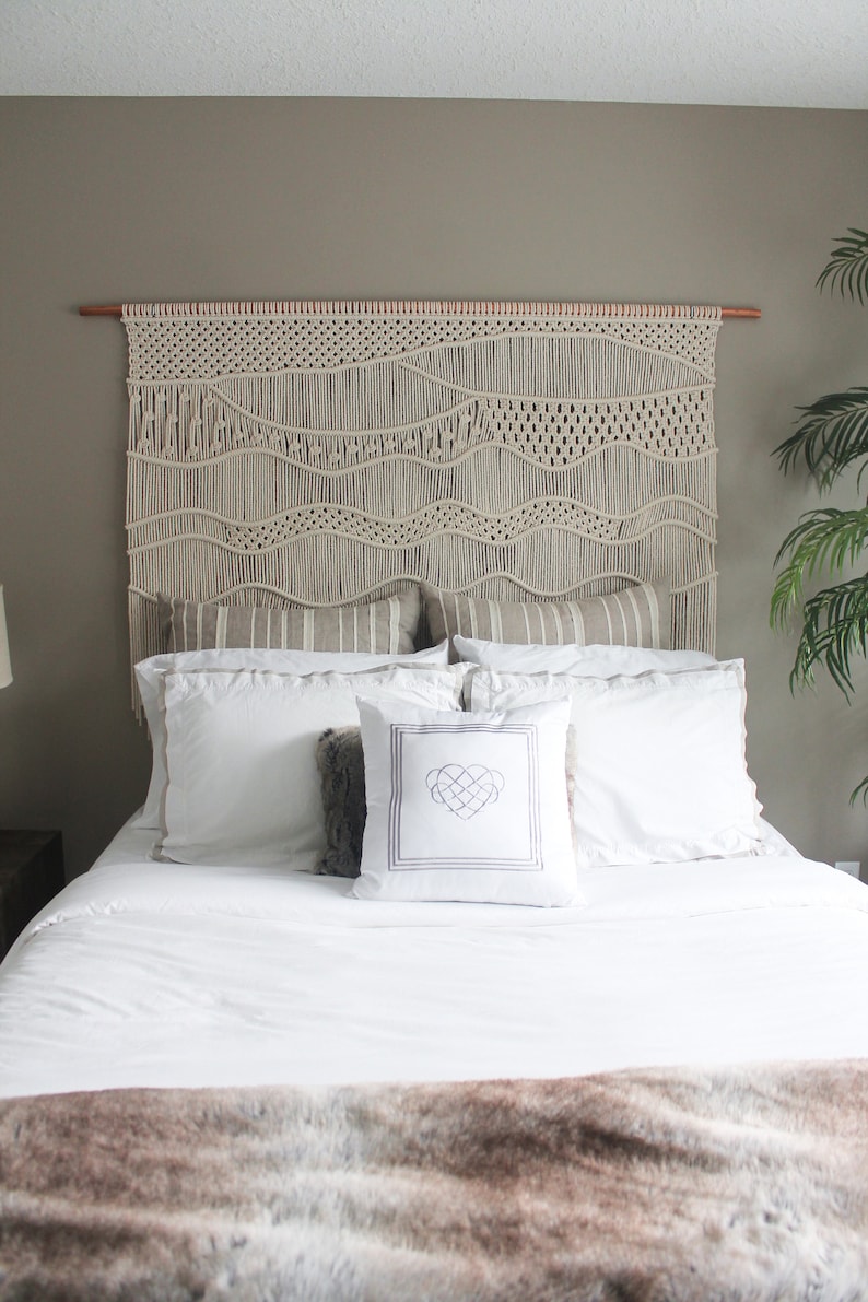 Macrame Headboard Wall Hanging Casa Tapestry Woven Fiber Etsy