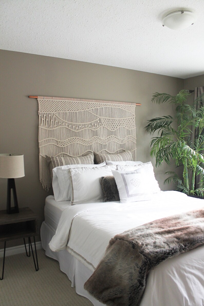 Macrame Headboard Wall Hanging Casa Tapestry Woven Fiber Etsy