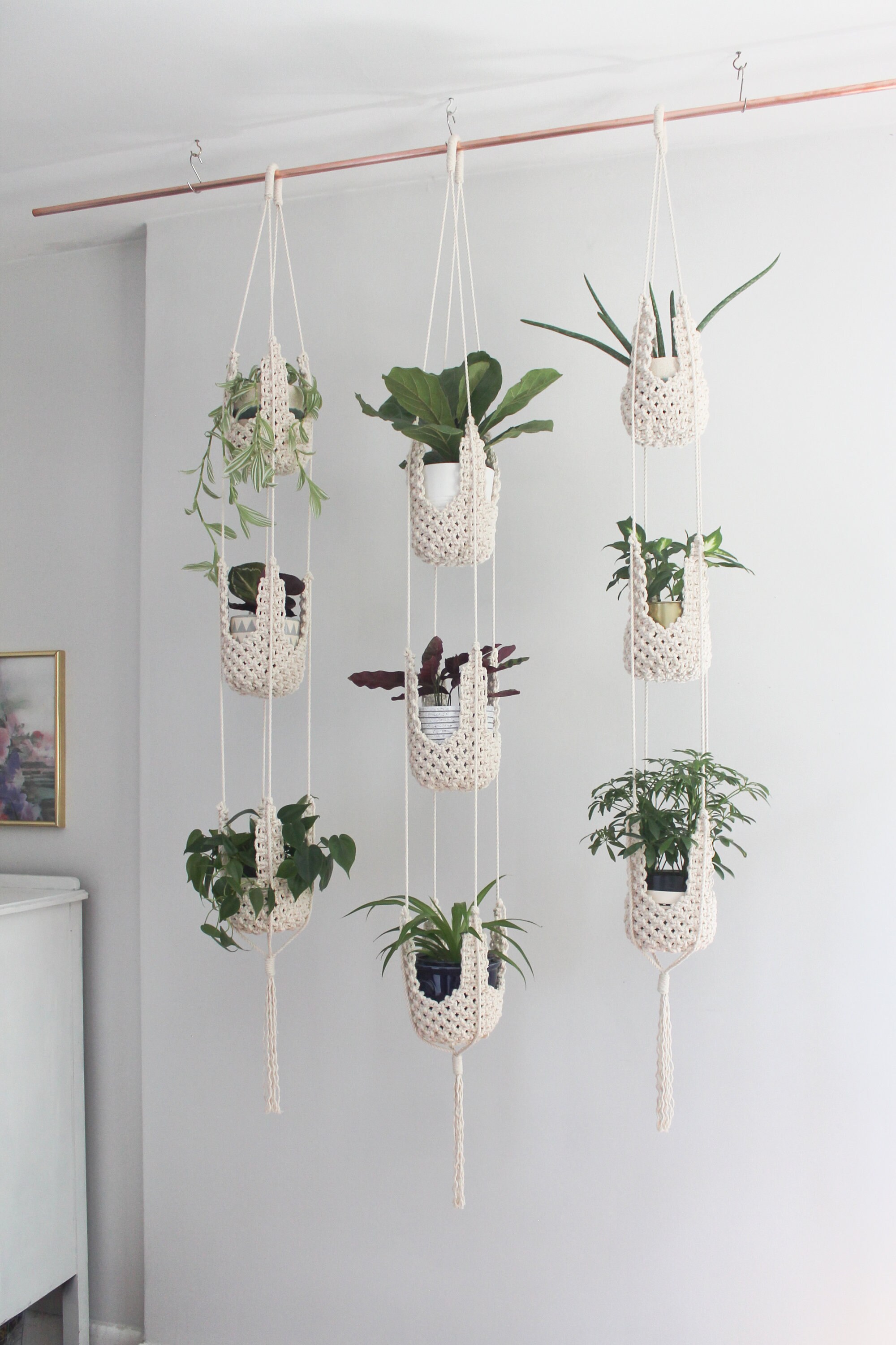 Gypsy Macrame Hanging Baskets Plant Hanger Pot Holder Etsy UK
