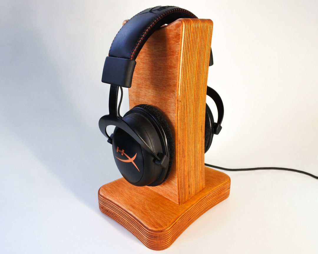 Headphone Stand Heavy Plywood Headset Holder Etsy