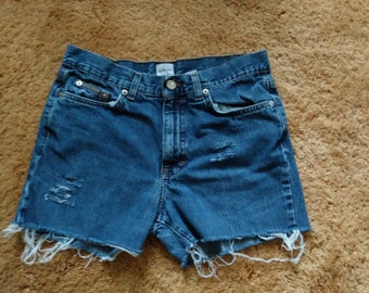 Calvin Klein distressed cutoff jean shorts size 7