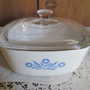 vintage corning ware blue cornflower casserole dish