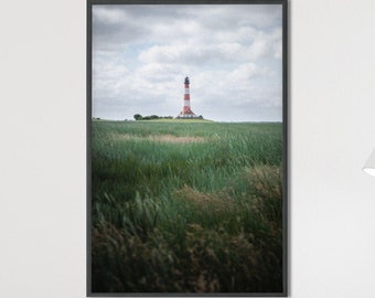 Fotografie-Print - Leuchtturm Westerheversand – Nordsee, Schleswig-Holstein, Deutschland