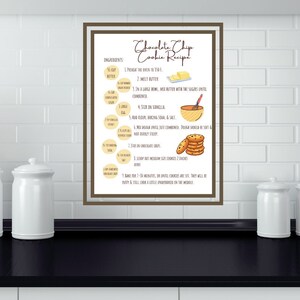 Chocolate Chip Cookie illustrated recipe digital download