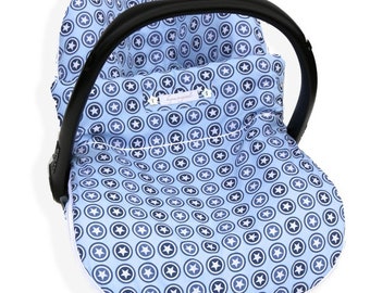 Cover for portable carseat, with zipped-on blanket