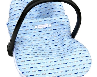 Cover for maxi cosi baby car seat & zipped-on blanket