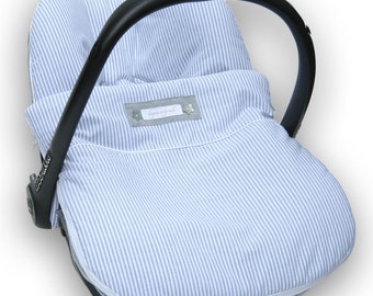 Cover for portable carseat, with zipped-on blanket