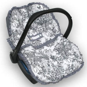 Cover for portable carseat, with zipped-on blanket