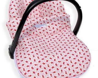 Cover for portable carseat, with zipped-on blanket