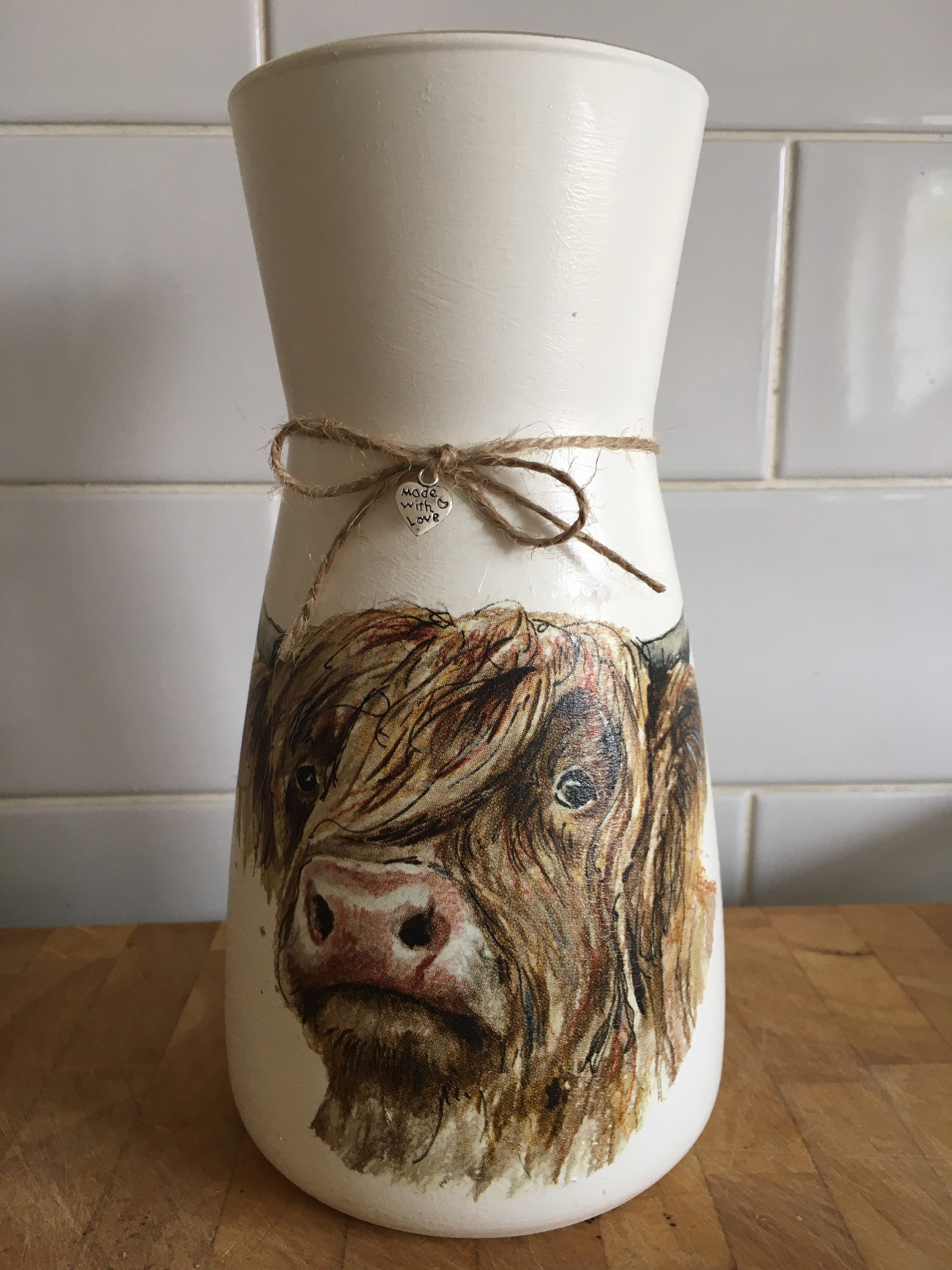 Hand made highland cow vase Etsy