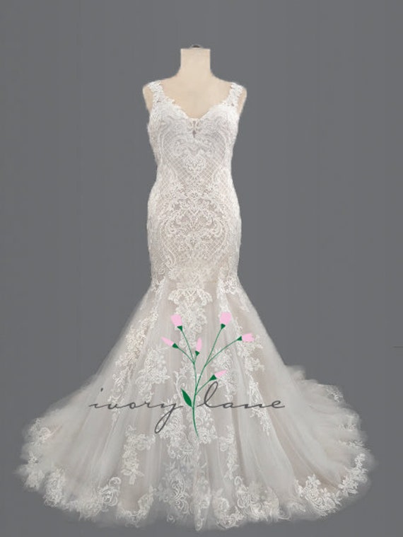 Custom Mermaid Wedding Dresstulle Mermaid Wedding Dress Etsy
