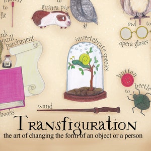 Transfiguration class Poster Hogwarts subject poster Magic | Etsy