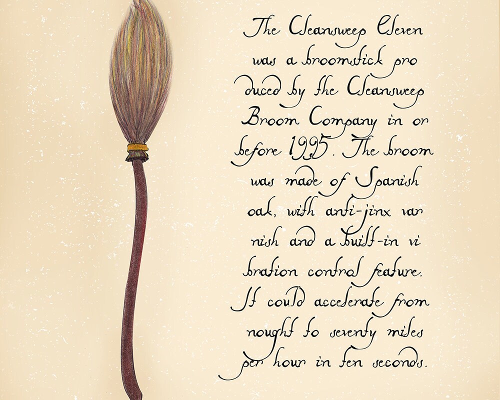 Racing brooms Quidditch brooms Hand drawn Harry Potter Etsy