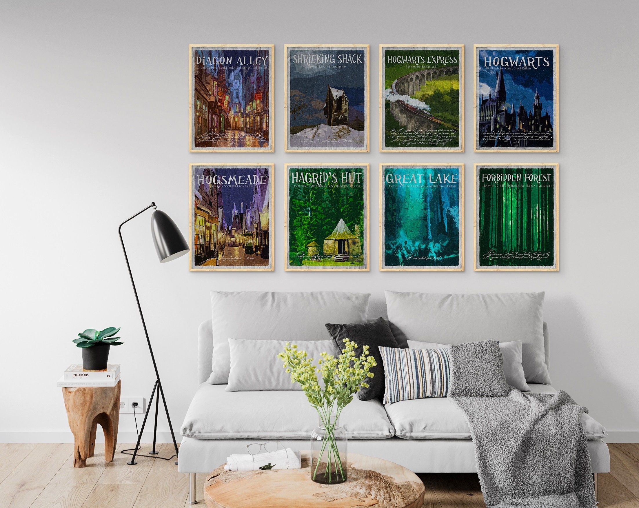 Wizarding Places Travel Posters Poster set Hogwarts poster | Etsy