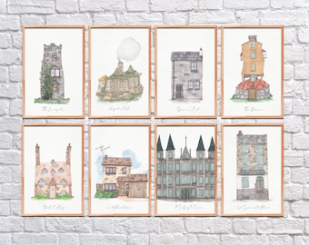 Wizarding Homes Print set
