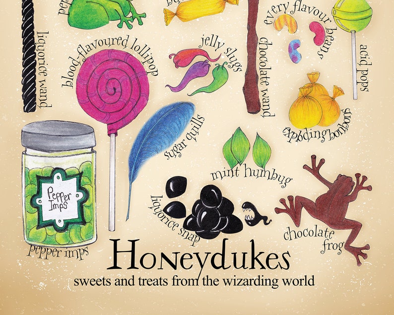 Honeydukes Poster Hogsmeade poster Magic sweets poster | Etsy