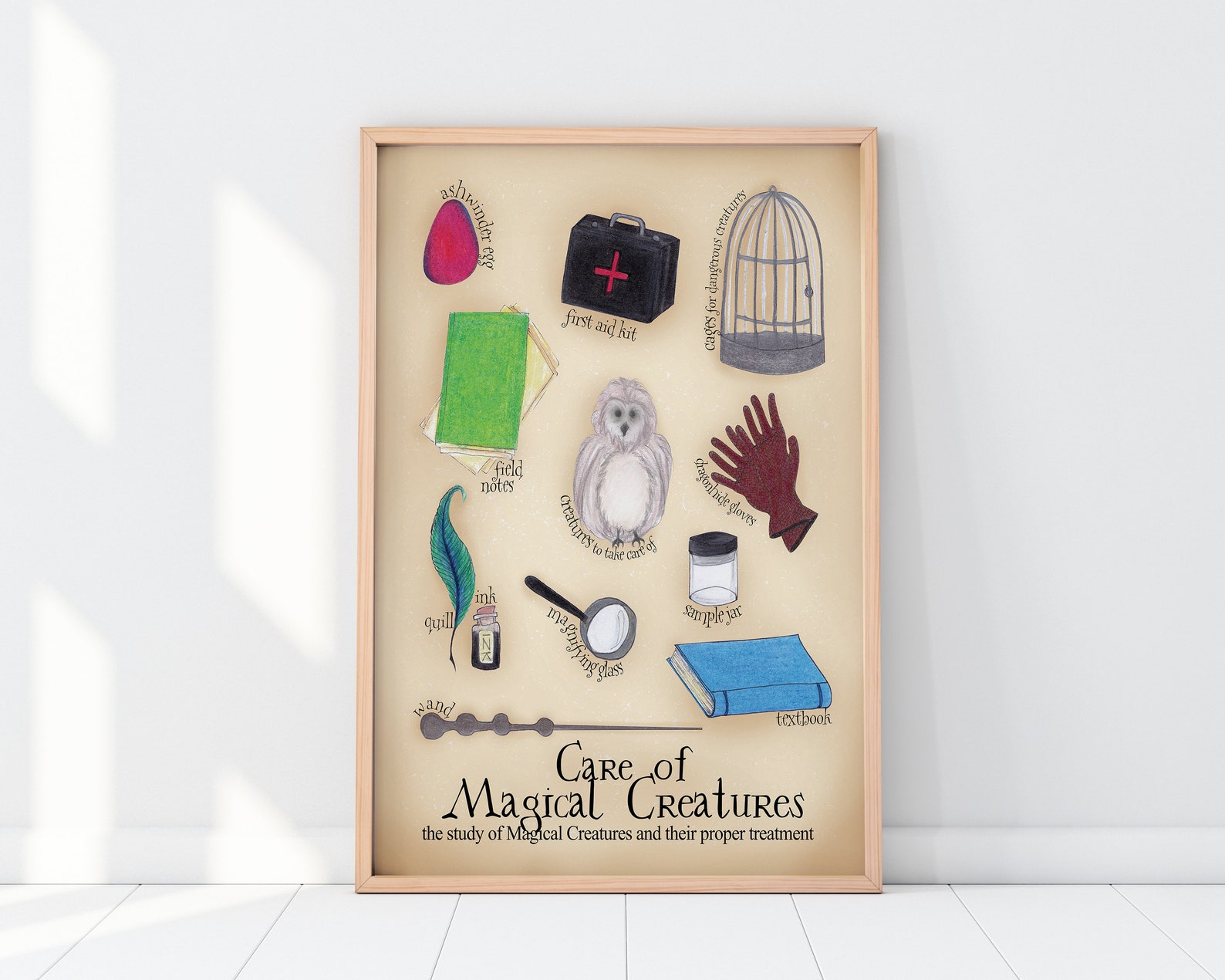 Care of Magical Creatures Poster Hogwarts subject poster | Etsy