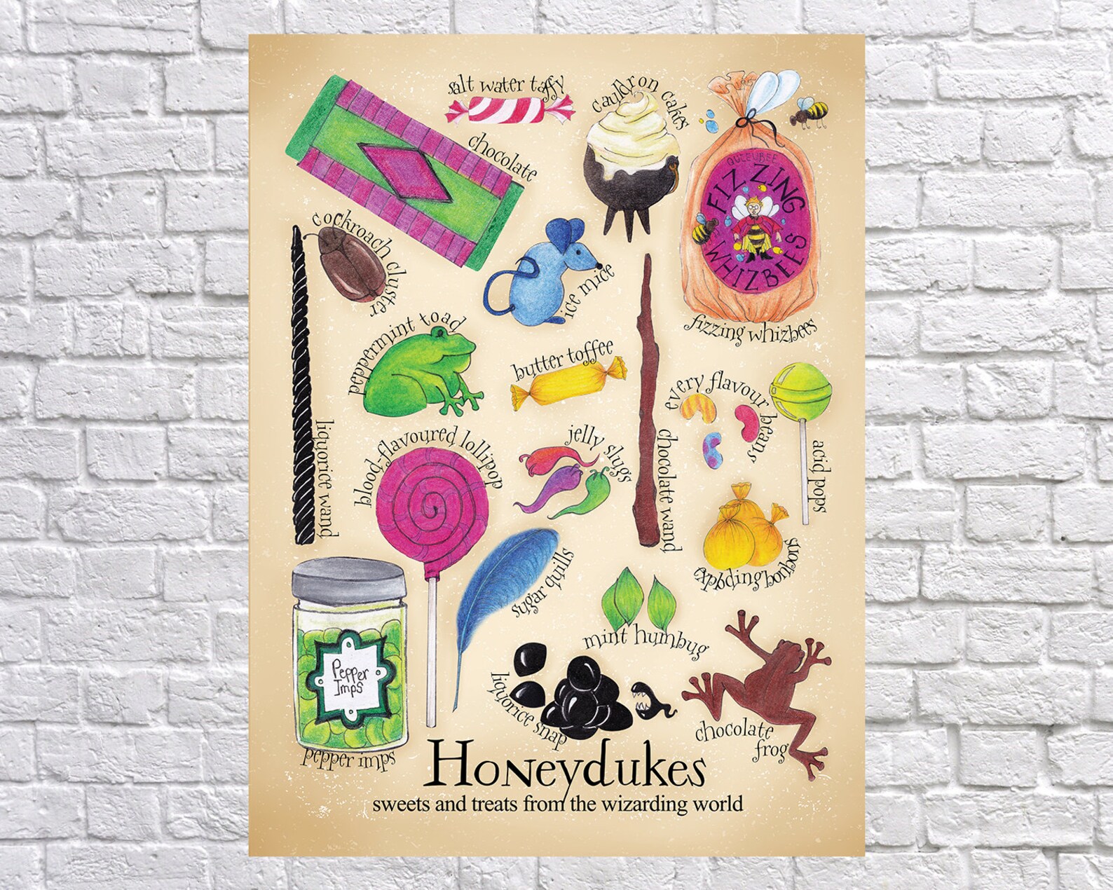 Honeydukes Poster Hogsmeade poster Magic sweets poster | Etsy