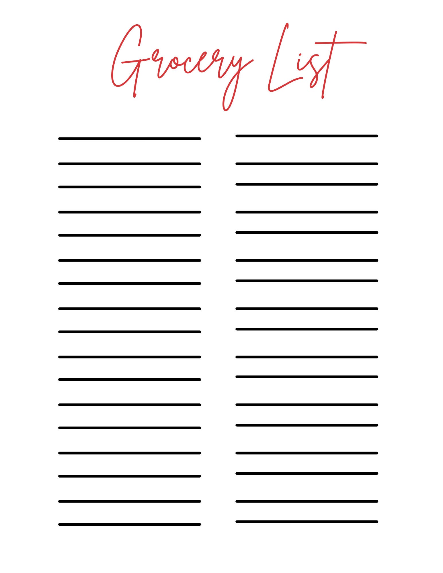 Weekly meal plan grocery list printable etsy