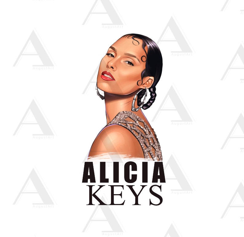 Printable Alicia Keys PNG Hand Drawn Sublimation Designs No - Etsy
