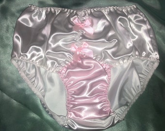 Knickers for men white and pink satin all sizes