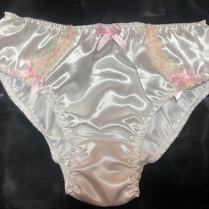 Womens Panties Luxury Smooth Glossy Satin Underwear Vintage Solid