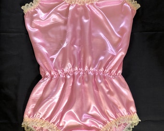 Pink satin romper all sizes available