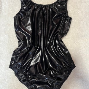 Double layered rompers suit, all in one, black foil lined satin all sizes available