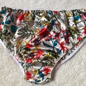 Satin bikini panties floral multi colour for men all sizes
