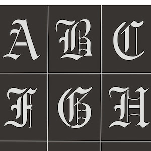 Capital letters font type Gremlin = 5-24 cm, stencil, text stencils, letter, letter stencils, font stencils, font
