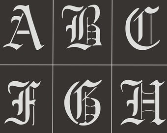 Hoofdletters Lettertype Gremlin = 2-24 cm, stencil, stencil, tekststencils, brief, letterstencils, lettertypestencils, lettertype