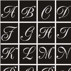 Tipo de fonte em letras maiúsculas Poeta = 4-30 cm - estênceis, estênceis, estênceis de texto, letras, estênceis de letras, estênceis de fonte, fonte