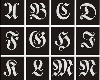 Hoofdletters (Type Walfra), optioneel 4-30 cm - stencil, tekststencil, brief, letterstencils, fontstencils, lettertype, tekst