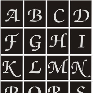 Uppercase font type ZackSwash Old = 2-30 cm - stencil, text stencils, letter, letter stencils, font stencils, font