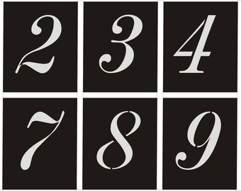 1 set of digits 4-20 cm, Poet font, font stencils, digits, number stencils, stencils, text stencils, numbers, numbering