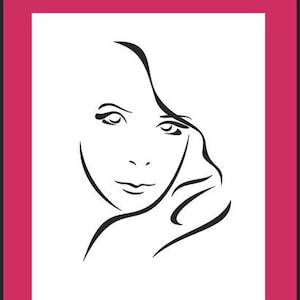 Wandschablone, Malerschablone, Wandmalerei, Schablonenmalerei, Stencils, Modern Art - Frauenkopf 3 (Motivgrößen 29x20cm, 58x40cm, 85x59cm)