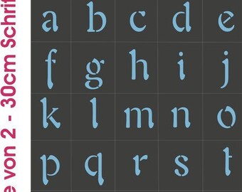 stencil, font templates, text stencils, stencil, lowercase letters, letters, letter templates-Lowercase letters new 2-30 cm high