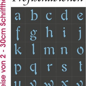 Stencil, font stencils, text stencils, stencil, lowercase letters, letters, letter stencils - lowercase letters NEW 4 - 30 cm high