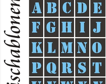 Stencils, stencils, text templates, letters, letter templates, font Templates-uppercase stencil 2-30 cm