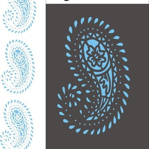 Stencil, Indian pattern, painting stencil, Indian ornament, Indian style, decorative stencil, wall stencil - Paislay