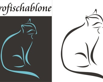 Malerschablone, Dekorschablone, Stencils, Wanddeko, Schablone, Wandschablonen, Kinderschablone, Wandschablone - Katze(29x19, 58x38, 88x58cm)