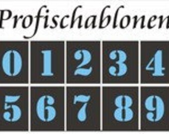 Numeral templates, text stencils, font template, painter template, wall template, stencil, Arabic numerals 0-9 = 20 cm high