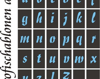 stencil, font template, script, stencils, wall caption, wall decoration, text templates, lowercase letters 2-30 cm