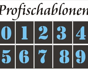 Font templates, numerals, numeral templates, stencils, text templates, numbers, numbering-Arabic numerals 2-20 cm