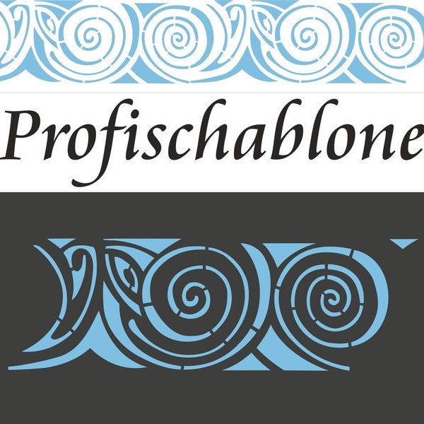 Wandschablone, Dekorschablone, Bordüre, Fries, Wandfries, Malerschablone, Stencil, Schablonenfries,  Schablone - Bogenornament